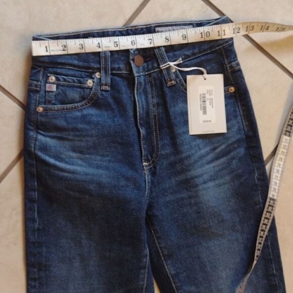 AG Contour 360 Alexxis Boot Cut Jean high rise raw hem dark blue new size 22 - Picture 3 of 14